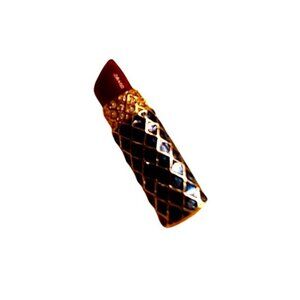 Vintage Gold & Blue Enamel Lipstick Pin Brooch With Red Tip